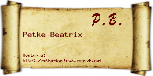 Petke Beatrix névjegykártya